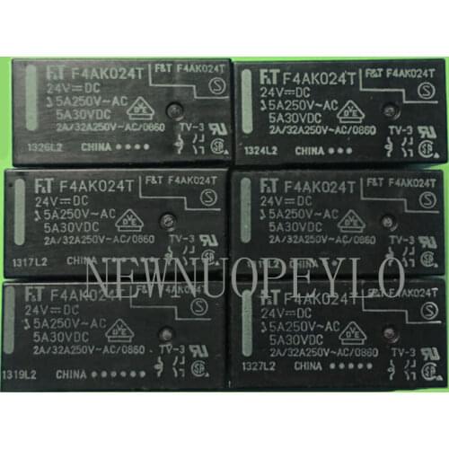 10pcs FTR-F4AK024T 24VDC relay F4AK024T two groups of normally open 6-pin 5A original