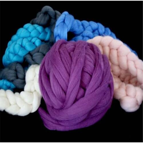 1000g/piece 21 microns merino wool yarn chunky knit blanket yarn free shipping