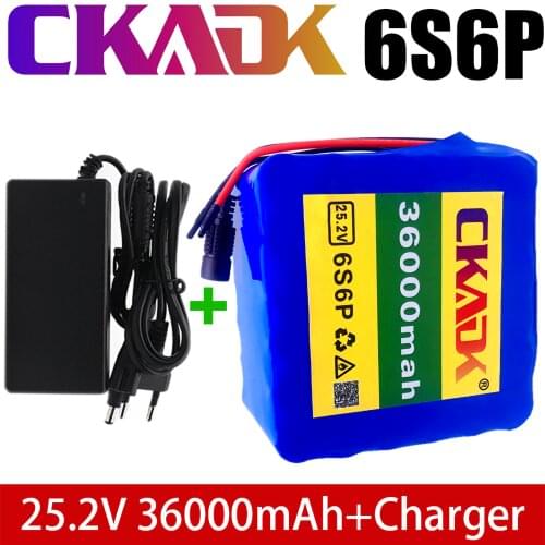 2021 Lithium battery 6s6p 25.2v 36000mah, used for electric bicycle, scooter, wheelchair, with BMS, new 36000