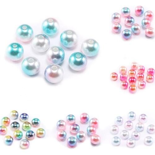 3 4 6 8 10 12 mm With Hole Multicolor ABS Imitation Simulated-Pearl Loose Spacer Pearls Beads For Jewelry Making DIY Accessories