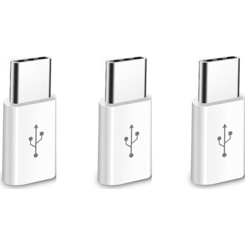 3 PCS Android Micro USB to Type-C Adapter Connector for Huawei Honor Xiaomi Redmi Samsung OPPO USB Charging Data Cable Converter