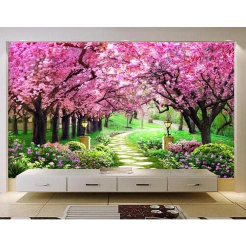 3d wallpaper custom mural photo sakura woods gardens decoration picture room painting 3d wall murals wall paper for walls 3 d