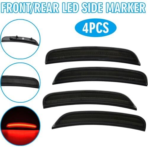 4pcs Front & Rear LED Side Marker Lights Durable Waterproof Charger Side Lamp Fit for Dodge Charger 2015-2021