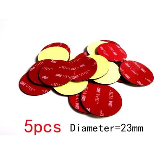 5pcs Diameter=23mm, 1.1mm thick, Strong 3M VHB Round Circle Double Adhesive Sticker for phone Support, Car Home Using