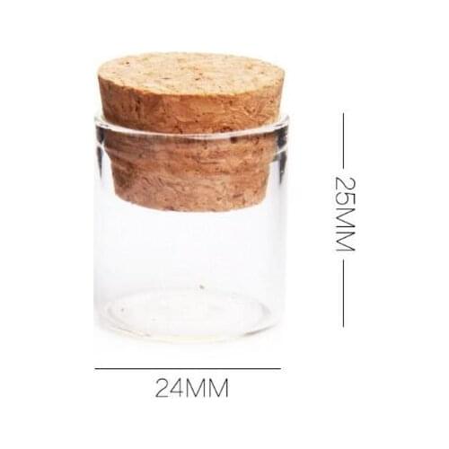 500pcs/lot 5ml Cute Clear Glass Tube With Cork 5cc Glass Bottles Jars Containers
