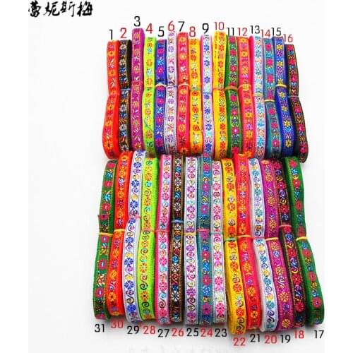 6Meters Ethnic Lace Narrow Stage Clothing Webbing COS Anime Dress Accessories Ethnic Lace Ribbon Clothing Accessories 1cm LC0235