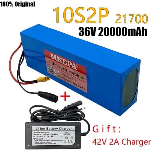 36V 20AH 21700 20000mah 10S2P Electric Bike Battery for electric bicycle scooter 36V Ebike Battery+42V 2A Charger