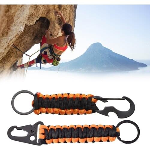 Keychain with Carabiner for Camping Multipurpose Survival Tool Outdoor Keychain Bottle Opener Tools