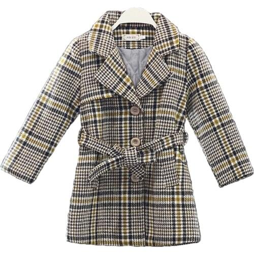 Kids girl overcoat Winter new thick wool coat for girls Teens autumn jacket warm long outerwear Children Windproof 8 10 12 year