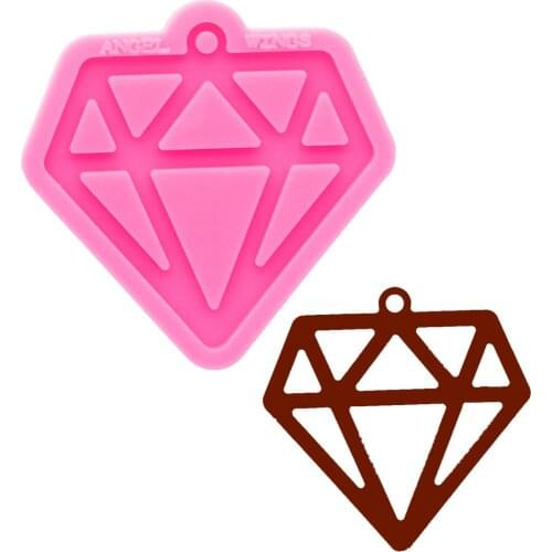 Shiny Resin Diamond Mould, Silicone Keychains Molds ,Epoxy Mold DIY for Necklace Pendant Jewelry DY0698