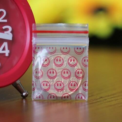 Hot Sale 100pcs Red Mini Self Sealing Zip Lock Plastic Bags 2x2.8cm Transparent Packaging Bag Thickness 0.2mm