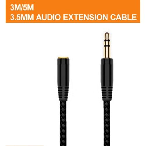 Newest 3m/5m Headphone Extension Cable 3.5mm Jack Male to Female AUX Cable M/F Audio Stereo Extender Cord Earphone 3.5 mm Cable