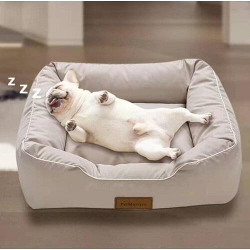 Pet Dog Bed Down Cotton Square Dog Kennel Ultra Soft Washable Non-sticky Hair Puppy Cat Cushion Nest House Cool Summer Pet Sofa