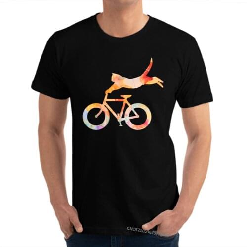 Summer Tshirts Cat Bike Cycling Bicycle Rider Lovers Day 2020 Fashion Pure Cotton Tee Shirts Oversized Mens T Shirt Printing