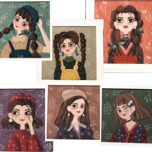 Non-Finished kit Girls Wool Needle Felting Painting Picture Kit Handmade Needlepoint Kits For Gift Home Room Decor Artwork Photo