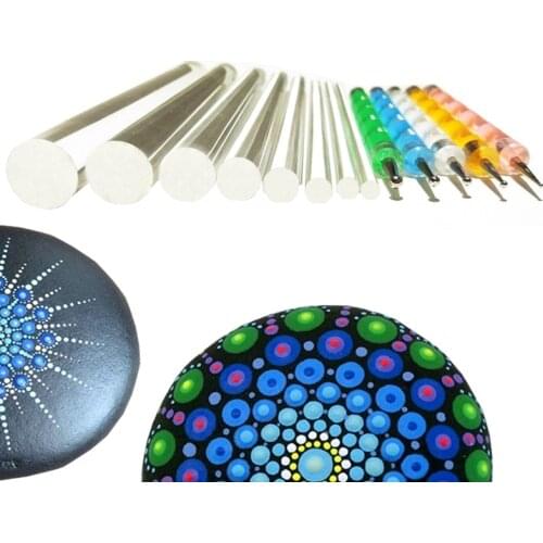 Mandala Dotting Tools Set For Painting Rocks,Painting Rocks Dot Kit, Rock Stone Painting Pen Polka Dot Tool Template Cosmetic