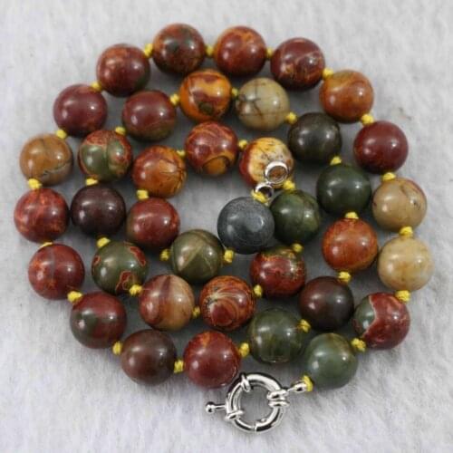 Natural picasso 8mm 10mm 12mm round beads classcial diy jewelry necklace 18" B1017