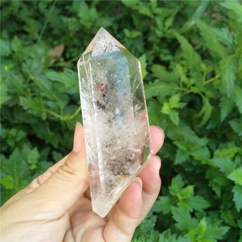 Natural Phantom Quartz Point Ghost Crystal Wand Himalaya Clear Crystal Point Gift Home Decor. Energy Stone
