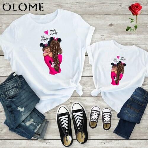 2019 New print family t shirt mommy and me clothes short sleeve cotton matching family outfits Kids&Woman Funny camisetas q0807