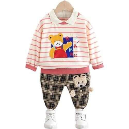 New Children Clothing Spring Autumn Baby Clothes Boys Cartoon T-Shirt Pants 2Pcs/Set Toddler Casual Costume Kids Girl Sportswear