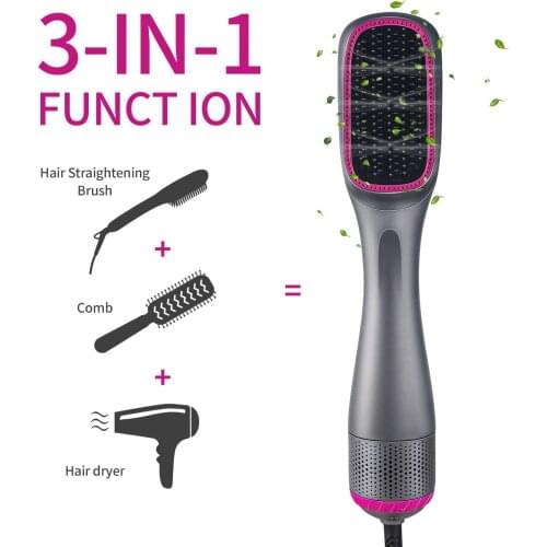 One Step Hair Dryer Brush Hair Dryer And Volumizer Hair Straightener Multifunctional Hair Curler Comb Negative Ion Hot Air Comb