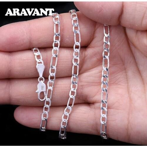 925 Silver 6MM 20 Inches Curb Link Necklace For Men Women Silver Jewelry