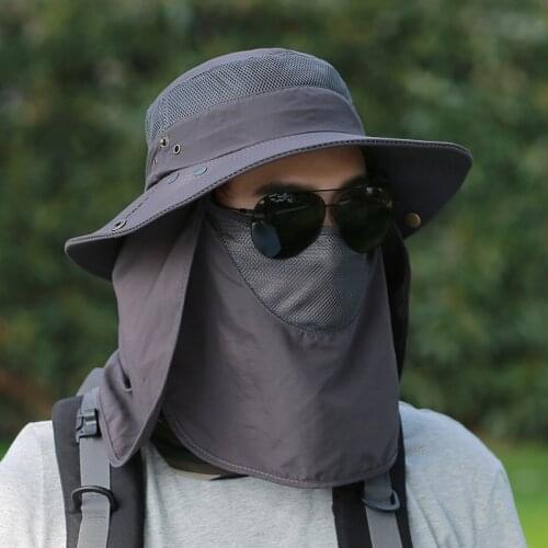 Waterproof Bucket Hat For Male Summer Anti UV Sun Hats Outdoor Men Hiking Fishing Caps Long Wide Brim Panama Beach Hat