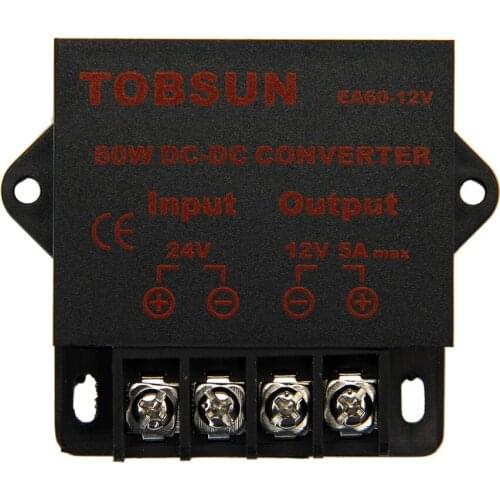 DC 24V to DC 12V 5A 60W Voltage Converter Transformer Regulator Reducer Step Down Buck Module Power Supply for LED TV Car Solar