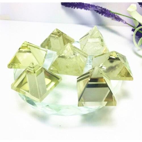 Natural Citrine Crystal Pyramid Seven Star Array Great for Meditation Home Fengshui Decoration Chakra Reiki Stone