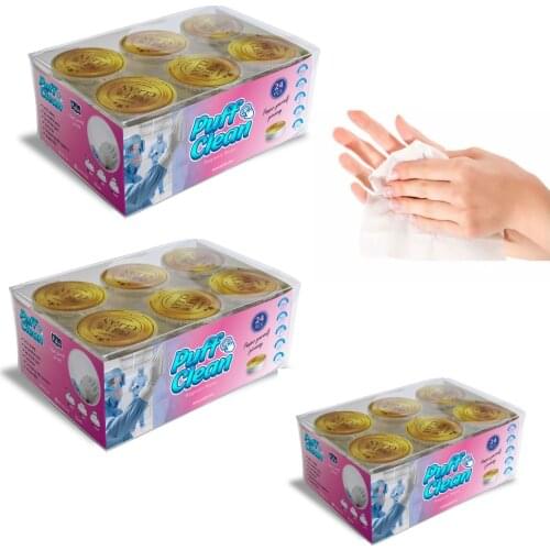 Pufai Puff Clean Hygienic Wipes 72 Pieces Cleaning Capsules 3 Boxes