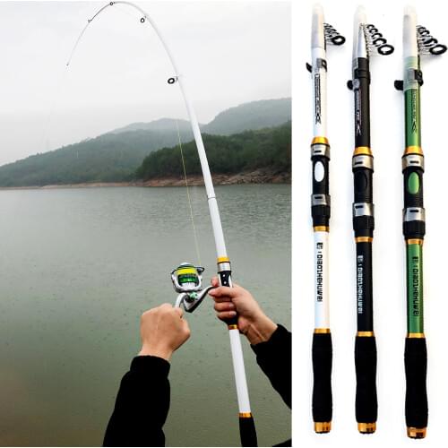 GHOTDA Telescopic Super hard Fishing Rod Carp feeder Hard FRP Carbon Fiber Portable Spinning rod Sea fishing pole 2.1M -3.6M