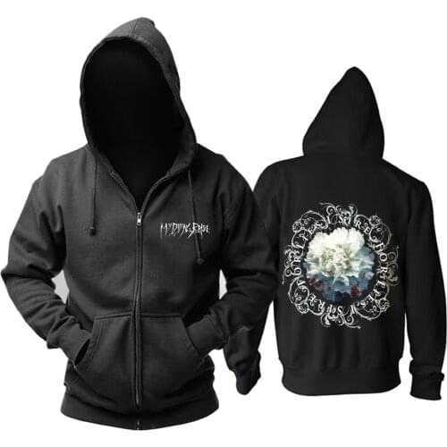 20 Kinds My Dying Bride White Flower Cotton Hoodie Zipper Fleece Winter Jacket Men Women Sweatshirt Rock Sudadera Chandal Hombre