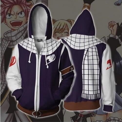Fairy Tail Natsu 3D Print Hoodies Sweatshirts Cosplay Costumes Coat Jacket Hooded Casual