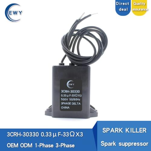 Three-phase electronic arc extinguisher 3CRH-30330 3-phase spark quencher 0.33UF 33R 500V RC SUPPRESSOR spot good