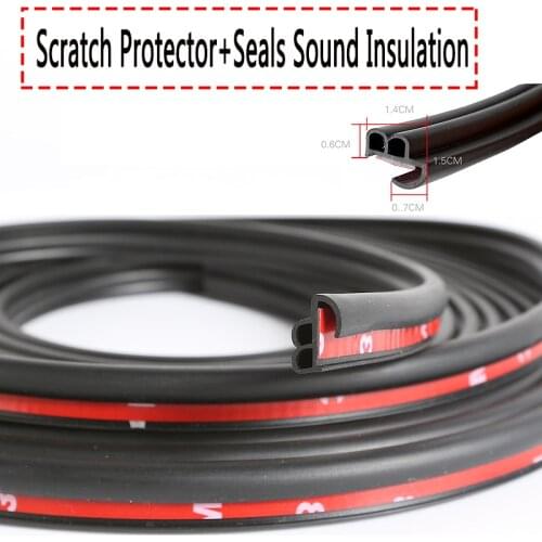 Universal Rubber J B Type Car Door Seal Strips Sticker Trunk Soundproofing Waterproof Sealing Sticker Auto Interior Accessories