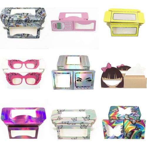 100 Pcs 25MM Mink Eyelash Packaging Wholesale Box Makeup Lashes Bulk Paper Box False Eyelashes 8D 3D Mink Lash Cases Fluffy Lash