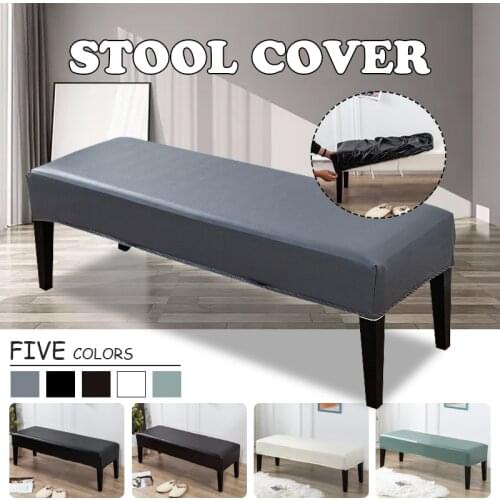 Waterproof PU Leather Bench Cover Rectangle Piano Bench Anti Dust Protect Elastic Slipcover Sofa Stool Ottoman Covers