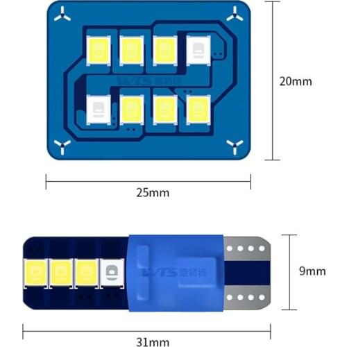 WTS 50pcs canbus car interior signal light T10 194 501 led festoon 2835 8SMD Instrument Lights bulb lamp dome light no error 12V