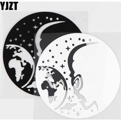 YJZT 13.5X13.5CM Mysterious Universe Space Aliens Art Decor Vinyl Car Sticker Decals Black / Silver 10A-0284