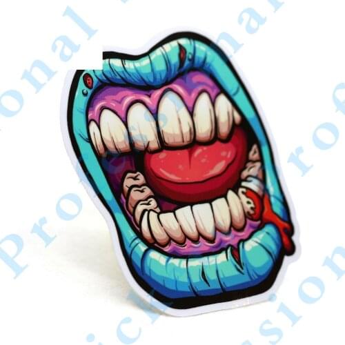 Funny stickers Zombie Mouth Sticker Monster Rock Lip Cup Laptop Car Vehicle Window Bumper Decal Motorcycle Vinyl Decals