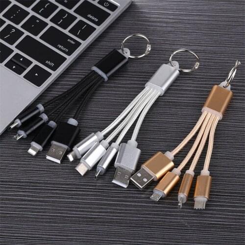 3 in 1 cable keychain for xiaom mi 9 8 9T lite A2 A3 cc9 pocophone F1 Mix 3 2s Redmi note 7 6 4x 5a 6a s2 K20 Charging Cable