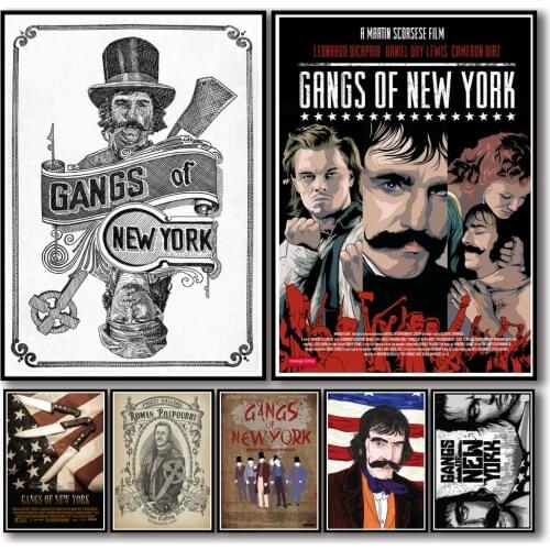 20 Designs Martin Scorsese Movie Gangs of New York Whitepaper Poster Artwork Fancy Wall Sticker for Coffee House Bar A3