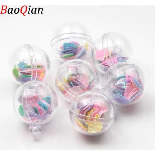 5pcs/lot 20mm Colorful Transparent Plastic Round Ball Beads For Jewelry Making Earring Charms Keychain Charms Pendant