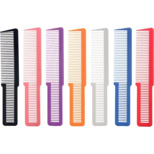 7x Professional Salon Flat Top Hair Clipper Cutting Combs Plastic Brush