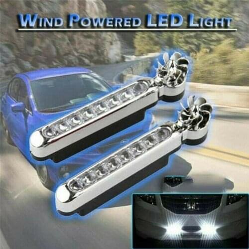 8 LED DRL Wind Energy Car Daytime Running Light No Need External Power Supply Daylight Headlight Lamp Car Signal Light