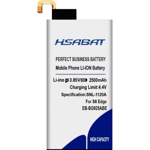 HSABAT 2500mAh Battery EB-BG925ABE For Samsung GALAXY S6 Edge Battery G9250 G925F G925FQ G925S Batteries S6Edge G925A G925V