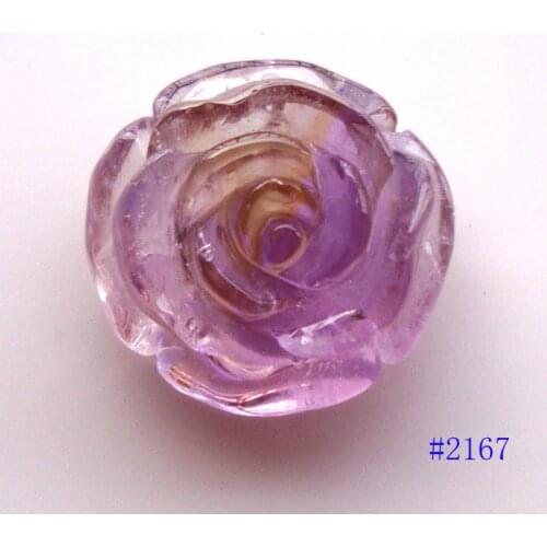 Natural Ametrine Carved Rose Pendants Women Jewelry Accessories Weddings Parties Birthday Gift