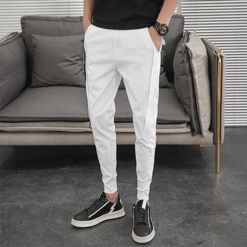 Summer Pants Men Fashion Design 2020 Slim Fit Men Harem Pants Ankle Length Solid All Match Hip Hop Joggers Trousers Men