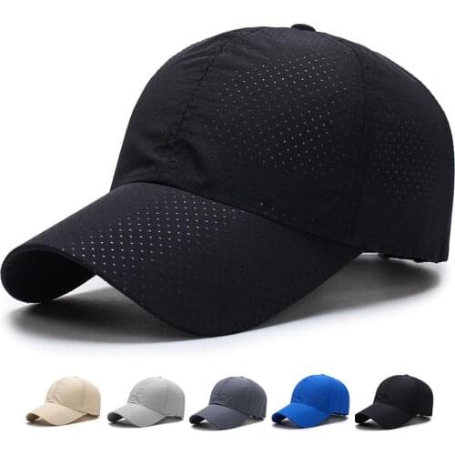 Quick-Dry Mens Cap Baseball Cap Women Summer Thin Mesh Breathable Golf Tennis Cap Adjustable Outdoor Sports Sun Hats