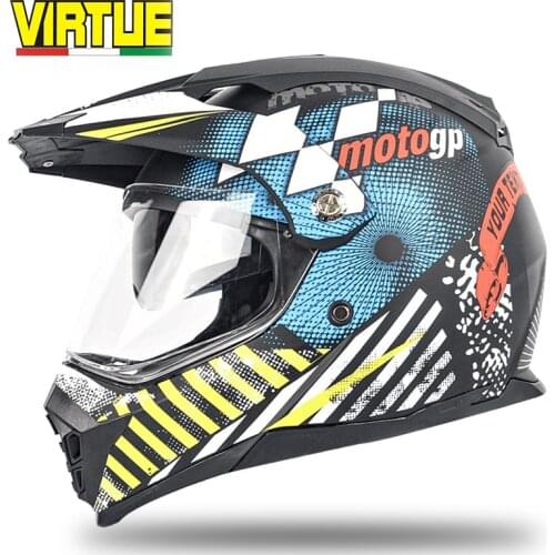 Double Lens Off-road Helmet Motorcycle Trip Full Face Helmet Removable Lining Breathable Outdoor Cycling DOT Certification Motoc